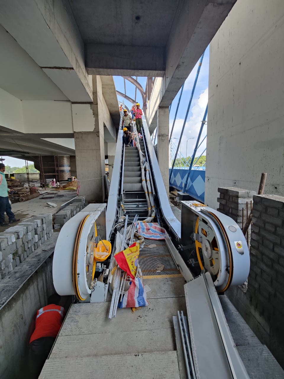 The construction work of the Majerhat Metro station of the Joka-Esplanade Corridor (Purple Line) is going on in full swing.