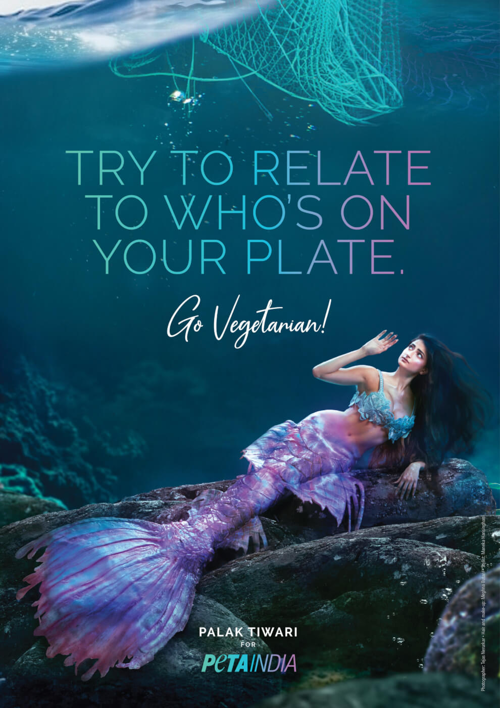 Palak Tiwari Is a 'Mermaid' in New Pro-Vegetarian PETA India Campaign.