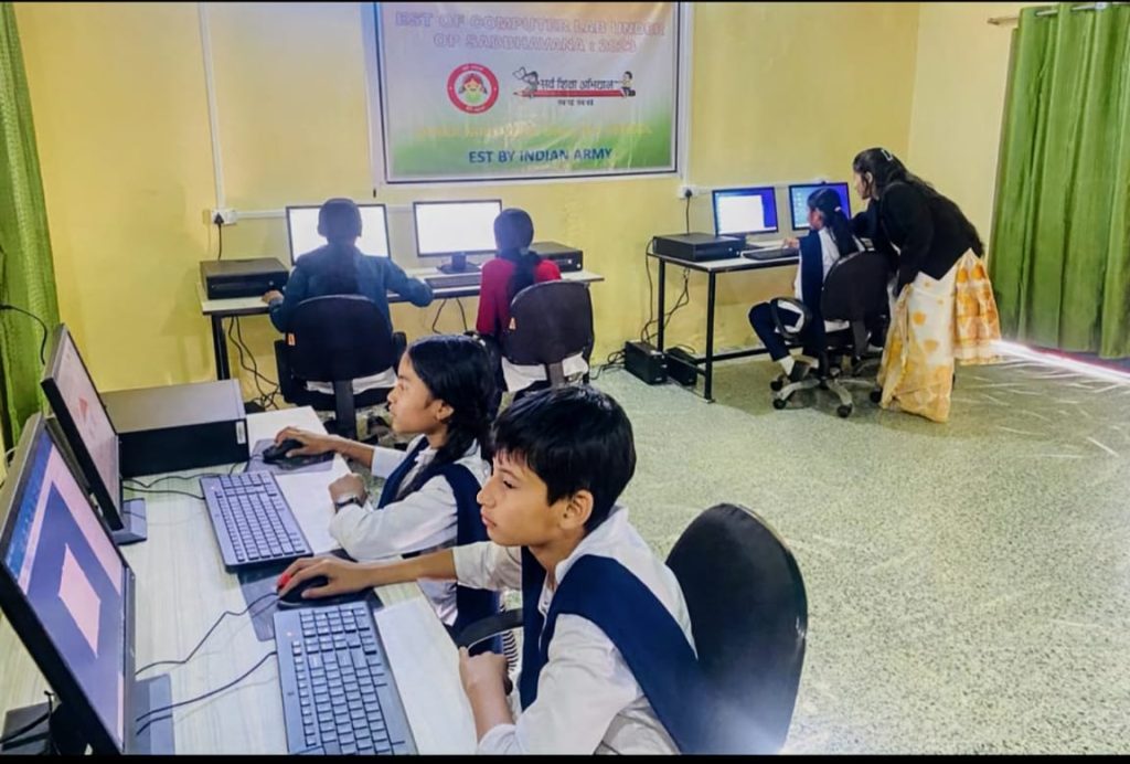 The Red Shield Division of Indian Army has established a computer lab at the Girls M.E School in Dirak village, Tinsukia district, Assam.
