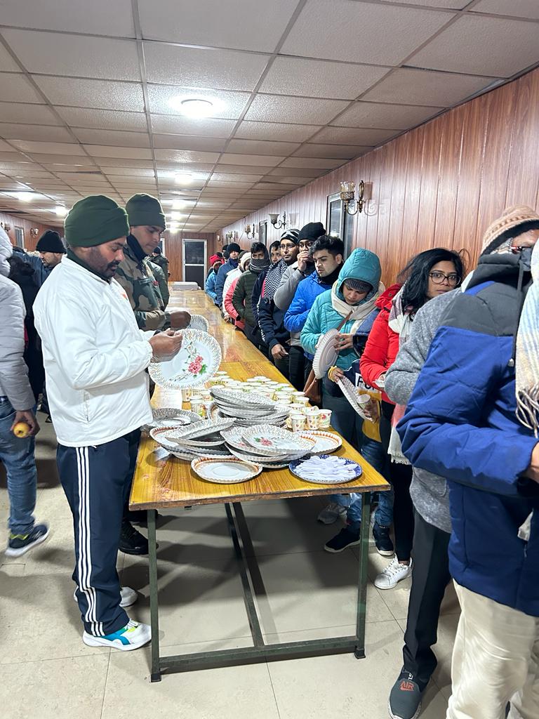 The tourists are being moved to safe areas & provided shelter, warm clothing, medical aid and hot meals by Trishakti Corps of the Indian Army.