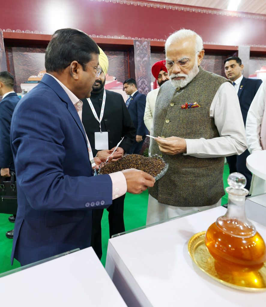 PM visits an exhibition during ‘Uttarakhand Global Investors Summit 2023’ at Dehradun, in Uttarakhand on December 08, 2023.