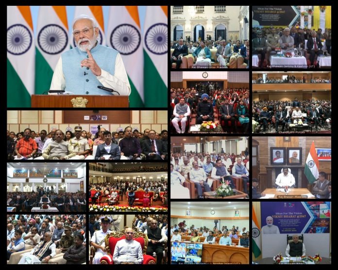 PM addressing at the launch of Viksit Bharat @ 2047: Voice of Youth via video conferencing on December 11, 2023.