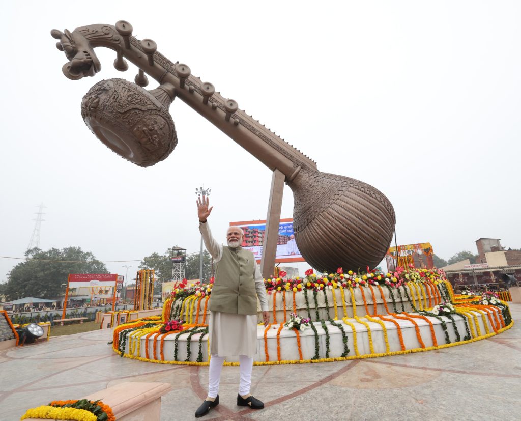 PM arrives at Lata Mangeshkar Chowk during his visit to Ayodhya, in Uttar Pradesh on December 30, 2023.