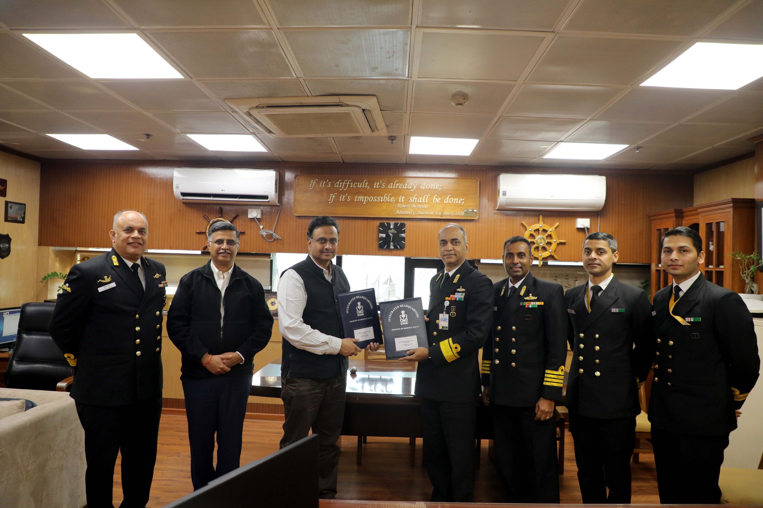 Indian Navy and Indian Institute of Technology Kanpur, signed a Memorandum of Understanding (MoU) at Naval Headquarters, New Delhi.