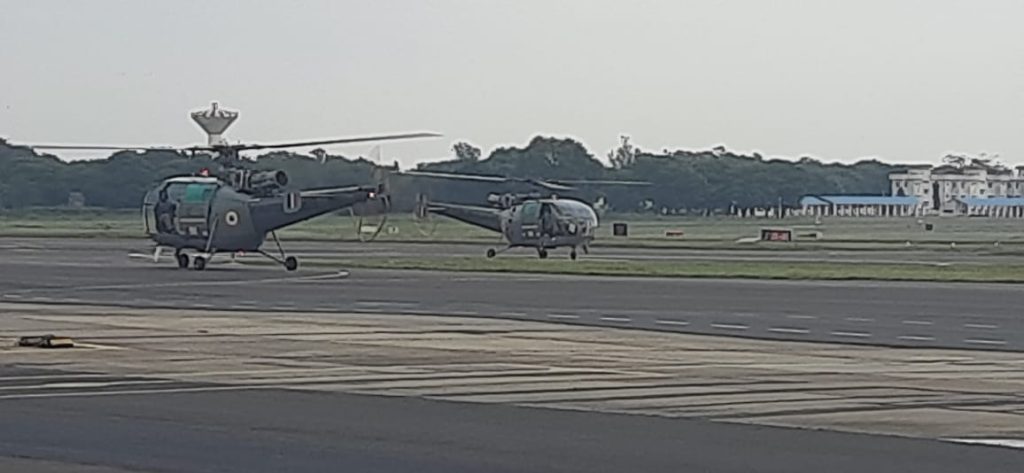 IAF Chetak helicopters have been deployed for flood relief operations.