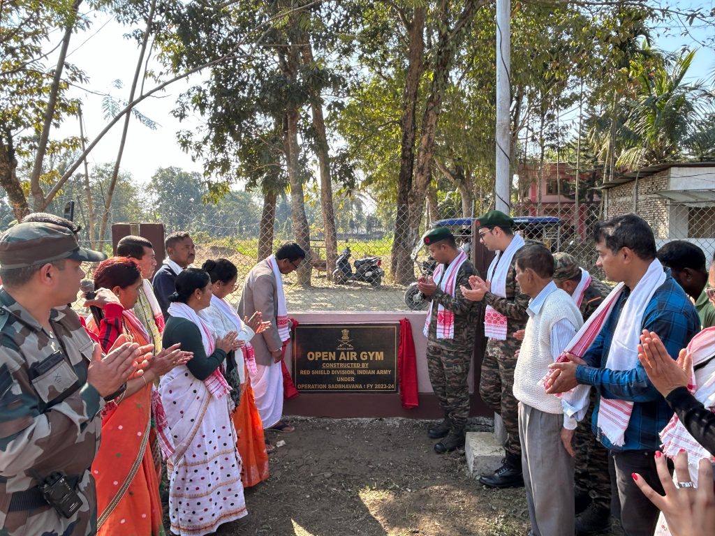 Indian Army Contributes to Local Well-Being with Dual Infrastructure Projects in Lakwa Rongagora Namghar, Sivasagar, Assam.