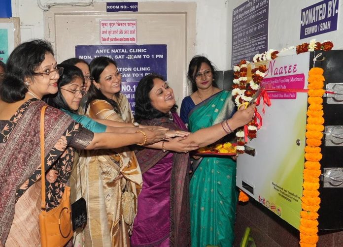 Mrs. Seema Deouskar, President of Eastern Railway Women's Welfare Organization ( ERWWO) inaugurated two state-of-the-art sanitary napkin vending machines at B. R. Singh Hospital, Sealdah, Eastern Railway.