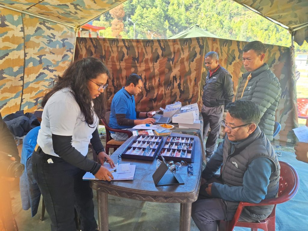 INDIAN ARMY ORGANIZES SPECIAL EYE CARE INITIATIVE IN DIRANG ON ARMY DAY.