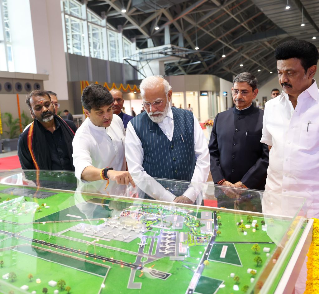 PM took a walkthrough of new terminal building at Tiruchirappalli International Airport, in Tamil Nadu on January 02, 2024.
