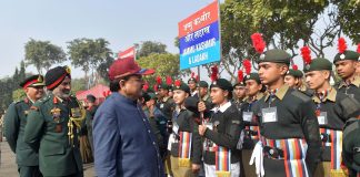 NCC is not just an organization but a movement that transforms young minds into responsible citizens & future heroes The Minister of State for Defence and Tourism, Shri Ajay Bhatt visits the National Cadet Corps (NCC) Republic Day Camp at Delhi Cantt. on January 18, 2024.