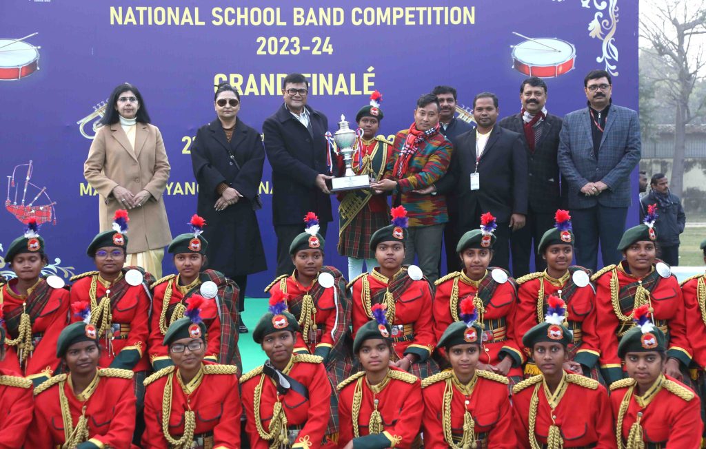Glimpses of Grand Finale of the National School Band Competition 2023-24 as part of Republic Day celebrations 2024 at Major Dhyanchand National Stadium, in New Delhi on January 22, 2024. The Secretary, Ministry of Education, Shri Sanjay Kumar graced the event.
