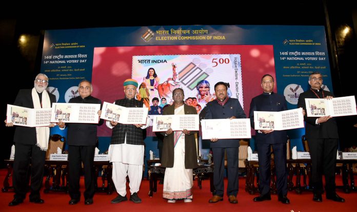 The President of India, Smt Droupadi Murmu graced the 14th National Voters Day celebrations, in New Delhi on January 25, 2024.