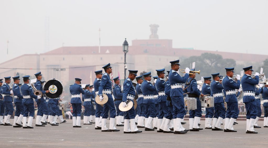PM attends Beating Retreat Ceremony at Vijay Chowk, in New Delhi on January 29, 2024.