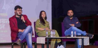 Shri Swapankumarer Badami Hyenar Kobole Team Engages with iLEAD Students Shri Swapankumarer Badami Hyenar Kobole Team Engages with iLEAD Students. (L-R): Renowned director Debaloy Bhattacharya, actress Shruti Das, and singer Rishi Panda, left an indelible mark on the students.