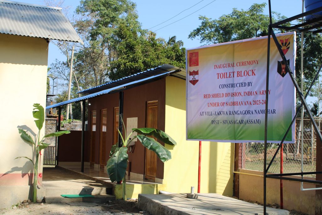 Indian Army Contributes to Local Well-Being with Dual Infrastructure Projects in Lakwa Rongagora Namghar, Sivasagar, Assam.