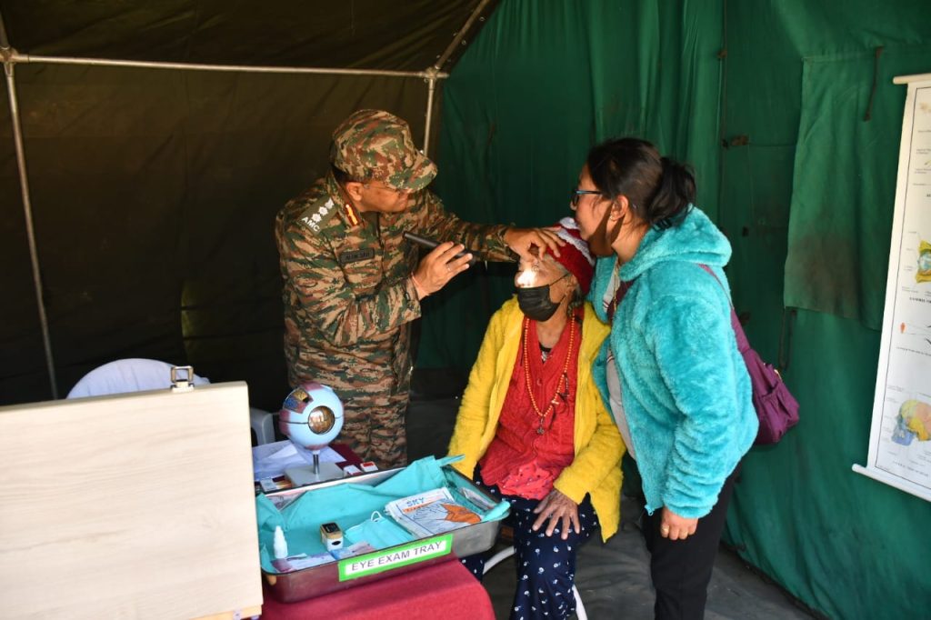 INDIAN ARMY ORGANIZES SPECIAL EYE CARE INITIATIVE IN DIRANG ON ARMY DAY.