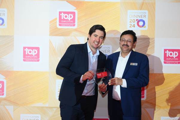 Director (HR), Shri Dillip Kumar Patel received the Award on behalf of NTPC at the Top Employers 2024 Certification Celebration Event held in Singapore on 25th January, 2024.