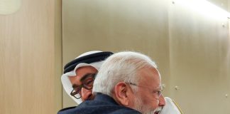 PM Modi’s UAE Visit- A Boost for Strategic Partnership PM being welcomed by the President of the United Arab Emirates, Sheikh Mohammed bin Zayed Al Nahyan during his visit to Abu Dhabi, in United Arab Emirates (UAE) on February 13, 2024.
