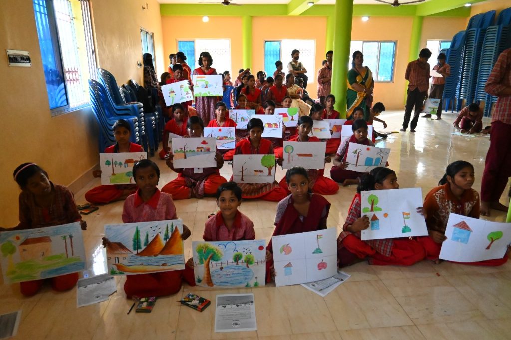 A painting competition was organized on this occasion in which 55 children participated.