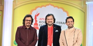 Meghna Pant and Rajat Chaudhuri discuss Real-life Dystopias L-R: AKLF Day 1's concluding session, 'Tablawallah Unplugged,' had legendary tabla players Bickram Ghose and Pandit Kumar Bose with Rohen Bose.