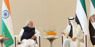 Prime Minister’s meeting with President of the UAE PM attends the India-UAE delegation level talks with the President of the United Arab Emirates, Sheikh Mohammed bin Zayed Al Nahyan at Abu Dhabi, in United Arab Emirates (UAE) on February 13, 2024.