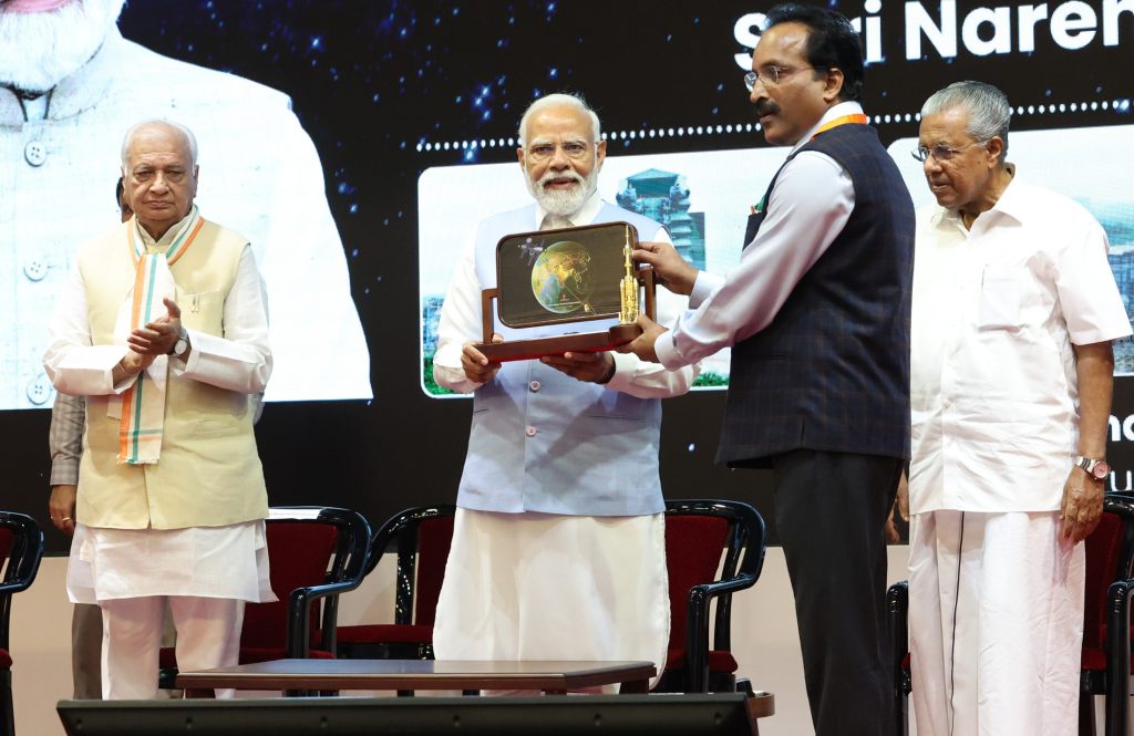 PM at the inauguration of various ISRO projects at Vikram Sarabhai Space centre (VSSC) in Thiruvananthapuram, Kerala on February 27, 2024.