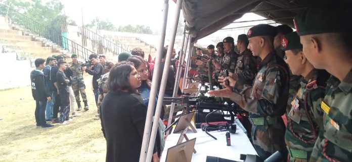 ASSAM RIFLES ORGANISED WEAPON AND EQUIPMENT DISPLAY FOR STUDENTS OF NIT SILCHAR IN ASSAM.
