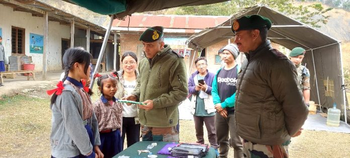 ASSAM RIFLES DISTRIBUTED FOLDSCOPES AND CONDUCTED A WORKSHOP FOR STUDENTS IN MANIPUR.
