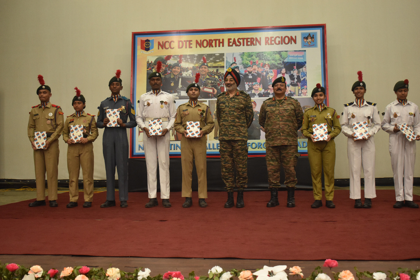 Lt Gen Gurbirpal Singh PVSM, AVSM, VSM, DGNCC (Directorate General of National Cadet Corps) proudly hosted an award ceremony at Narangi, Guwahati, honouring the exemplary achievements and contributions of NCC cadets, Associate NCC Officers (ANO), Girls Cadet Instructors (GCI) and Principals of best Institutions.