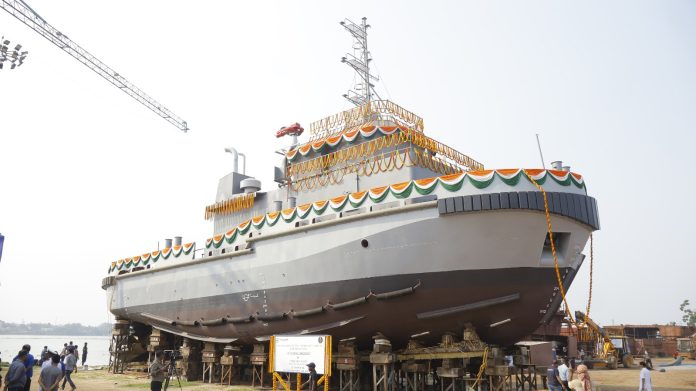 Titagarh Rail Systems Limited (TRSL) has launched its second 25T Bollard Pull Tug, Bahubali, for the Indian Navy.