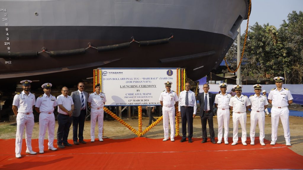 TITAGARH RAIL SYSTEMS LAUNCHES SECOND 25T BOLLARD PULL TUG FOR INDIAN NAVY.