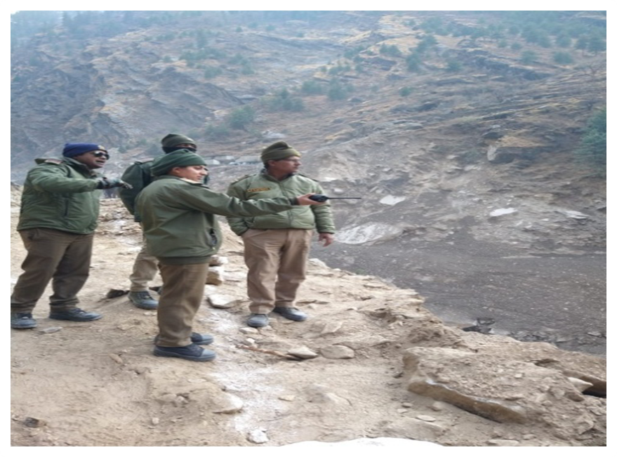 Maj Aaina is monitoring construction work on the road to Mana Pass.