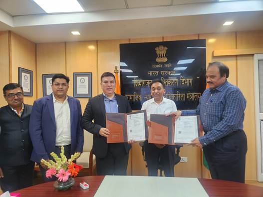 Department of Empowerment of Persons with Disabilities signs MoU with Electronics Sector Skills Council of India for Skilling of PwDs.