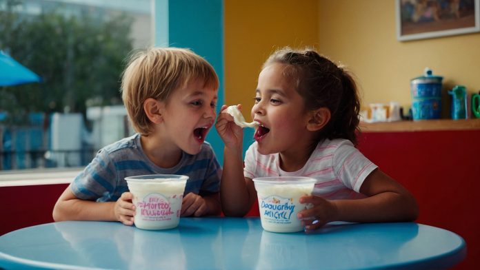 Kids enjoying Yogurt