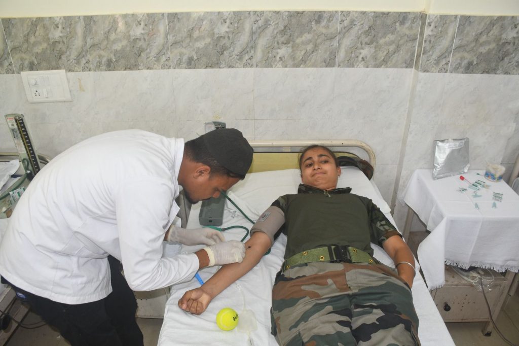 ASSAM RIFLES ORGANIZED A BLOOD DONATION CAMP AT SRIKONA, ASSAM.