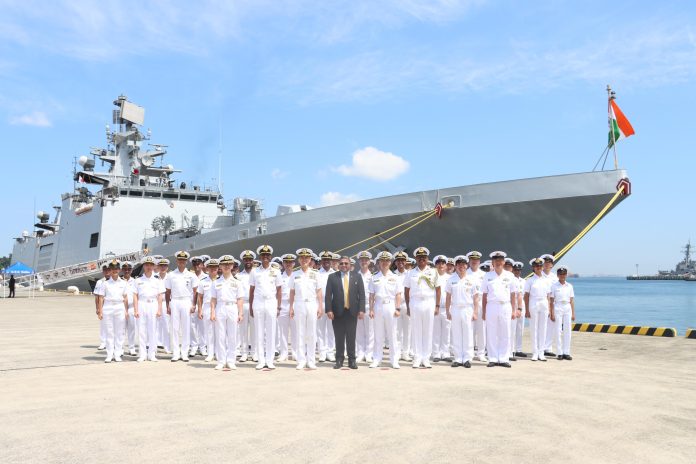 VAdm ITO Hiroshi, Commander JMSDF Yokosuka District & Ambassador Sibi George, Ambassador of India to Japan at JIMEX 24