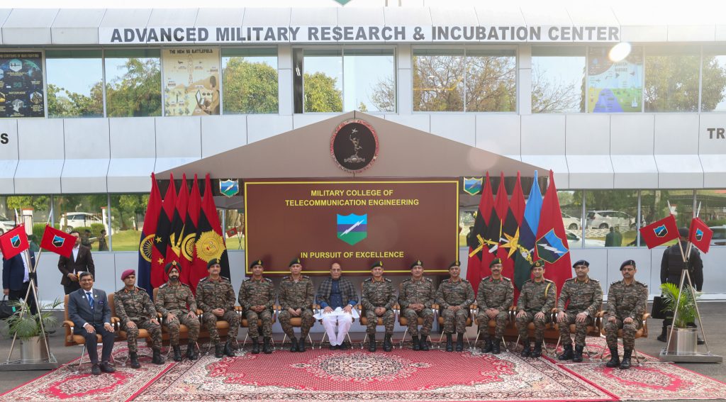 The Union Minister for Defence, Shri Rajnath Singh visited to the Advanced Incubation & Research Centre at Mhow, in Madhya Pradesh on December 29, 2024.