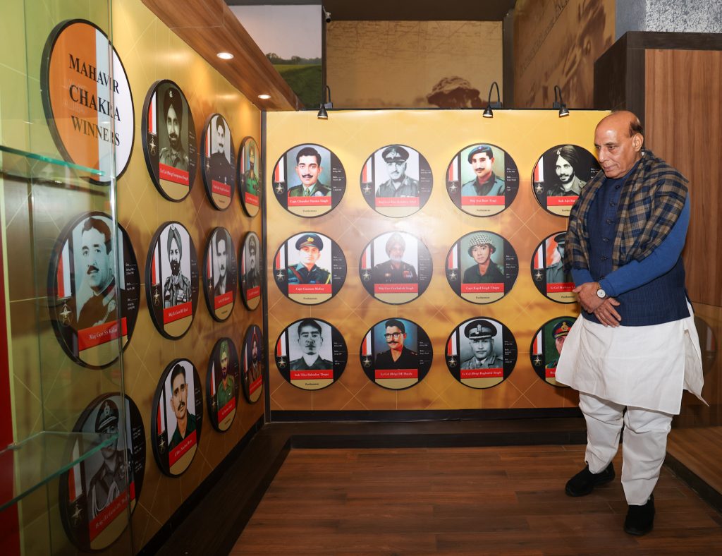 The Union Minister for Defence, Shri Rajnath Singh visited to the Infantry Museum at Mhow, in Madhya Pradesh on December 29, 2024.