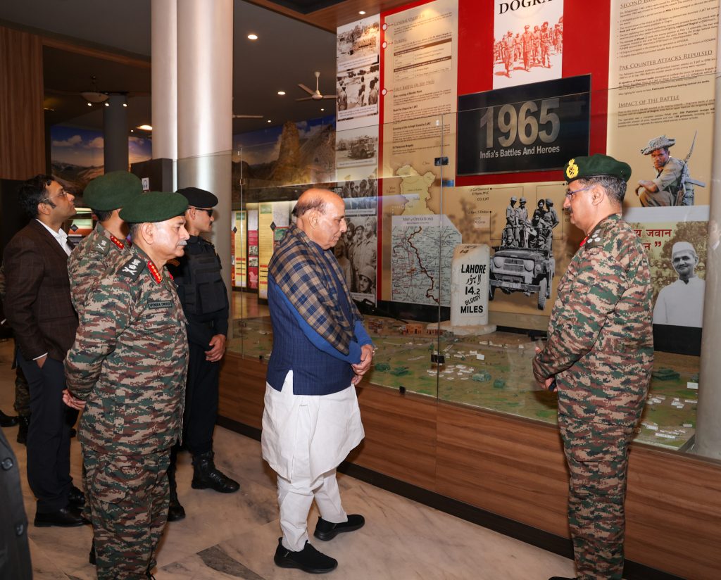 The Union Minister for Defence, Shri Rajnath Singh visited to the Infantry Museum at Mhow, in Madhya Pradesh on December 29, 2024.