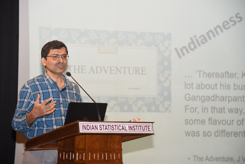 Shri Manas Pratim Das, Programme Executive, All India Radio, Prashar Bharti, Kolkata delivering his speech in the Outreach Programme on “Cosmic Adventures: Celebrating the Life and Legacy of Prof. J. V. Narlikar” on 22nd September, 2025 (Monday) at ISI, Kolkata.