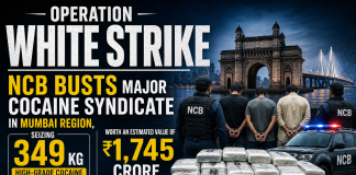 Operation WHITE STRIKE: NCB Busts Major Cocaine Syndicate in Mumbai Region Operation WHITE STRIKE: NCB Busts Major Cocaine Syndicate in Mumbai Region, Seizing 349 kg High-Grade Cocaine worth an Estimated Value of ₹1,745 Crore