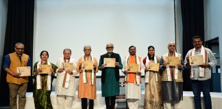 IGNCA Highlights Importance of Preserving Instrument Makers at Launch of ‘Aarav: Miraj Ka Tanpura’ Dignitaries releasing the Book