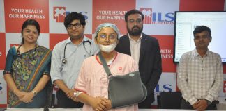 ILS Hospitals, Dum Dum Helps NEET Aspirant Realize Her Dream After Complex Trauma Surgery L-R: Dr. Priyanka Maitra Karak, Consultant Cardiac Anesthesiologist, ILS Hospitals Dum Dum; Dr. Samarth Acharya, Consultant Cardiothoracic & Vascular Surgeon, ILS Hospitals Dum Dum; Mr. Baishpayan Mukherjee, COO, ILS Hospitals, Dum Dum; Mr. Shreeram Shiwji Dubey and Ms Shristi Dubey at the press conference to announce the remarkable recovery of Ms srishty dubey an 18-year-old NEET aspirant from Liluah, Howrah, who successfully appeared for the NEET UG Examination on June 21, just days after undergoing a complex life-saving surgery following a severe road accident