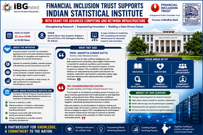 Financial Inclusion Trust Supports Indian Statistical Institute with Grant for Advanced Computing and Network Infrastructure