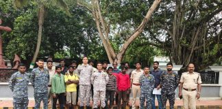 ICG successfully rescued 10 fishermen stranded at sea off Puri, Odisha, in adverse weather conditions ICG successfully rescued 10 fishermen stranded at sea off Puri, Odisha, in adverse weather conditions.