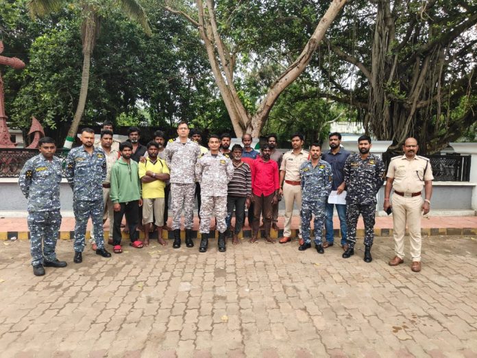ICG successfully rescued 10 fishermen stranded at sea off Puri, Odisha, in adverse weather conditions.ICG successfully rescued 10 fishermen stranded at sea off Puri, Odisha, in adverse weather conditions.ICG successfully rescued 10 fishermen stranded at sea off Puri, Odisha, in adverse weather conditions. ICG successfully rescued 10 fishermen stranded at sea off Puri, Odisha, in adverse weather conditions.