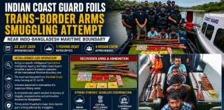 Indian Coast Guard Foils Cross-Border Arms Smuggling Bid Near Indo-Bangladesh Maritime Boundary Indian Coast Guard Foils Cross-Border Arms Smuggling Bid Near Indo-Bangladesh Maritime Boundary