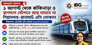 ১ আগস্ট থেকে কাঁকিনাড়া ও জগদ্দল স্টেশনে আর থামবে না শিয়ালদহ–রানাঘাট এসি লোকাল ১ আগস্ট থেকে কাঁকিনাড়া ও জগদ্দল স্টেশনে আর থামবে না শিয়ালদহ–রানাঘাট এসি লোকাল