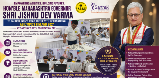 Maharashtra Governor to Launch India’s Road to International Abilympics Finland 2027 at Sarthak’s 18th Foundation Day Maharashtra Governor to Launch India's Road to International Abilympics Finland 2027 at Sarthak's 18th Foundation Day
