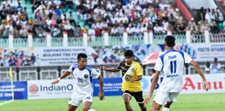 FC Raengdai Script Historic Durand Cup Debut with Hard-Fought Victory Over Indian Navy during the 08 match of Group D at the 135th Durand Cup 2026 , between FC RAENGDAI VS NDIAN NAVY FT at Khuman Lampak Main Stadium in IMPHAL .